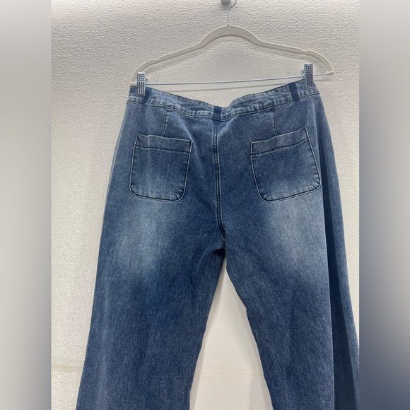 Low Rise Cargo Pants for Women Flap Pocket Y2K Wide Leg Drawstring Cargo Jeans - Picture 9 of 17